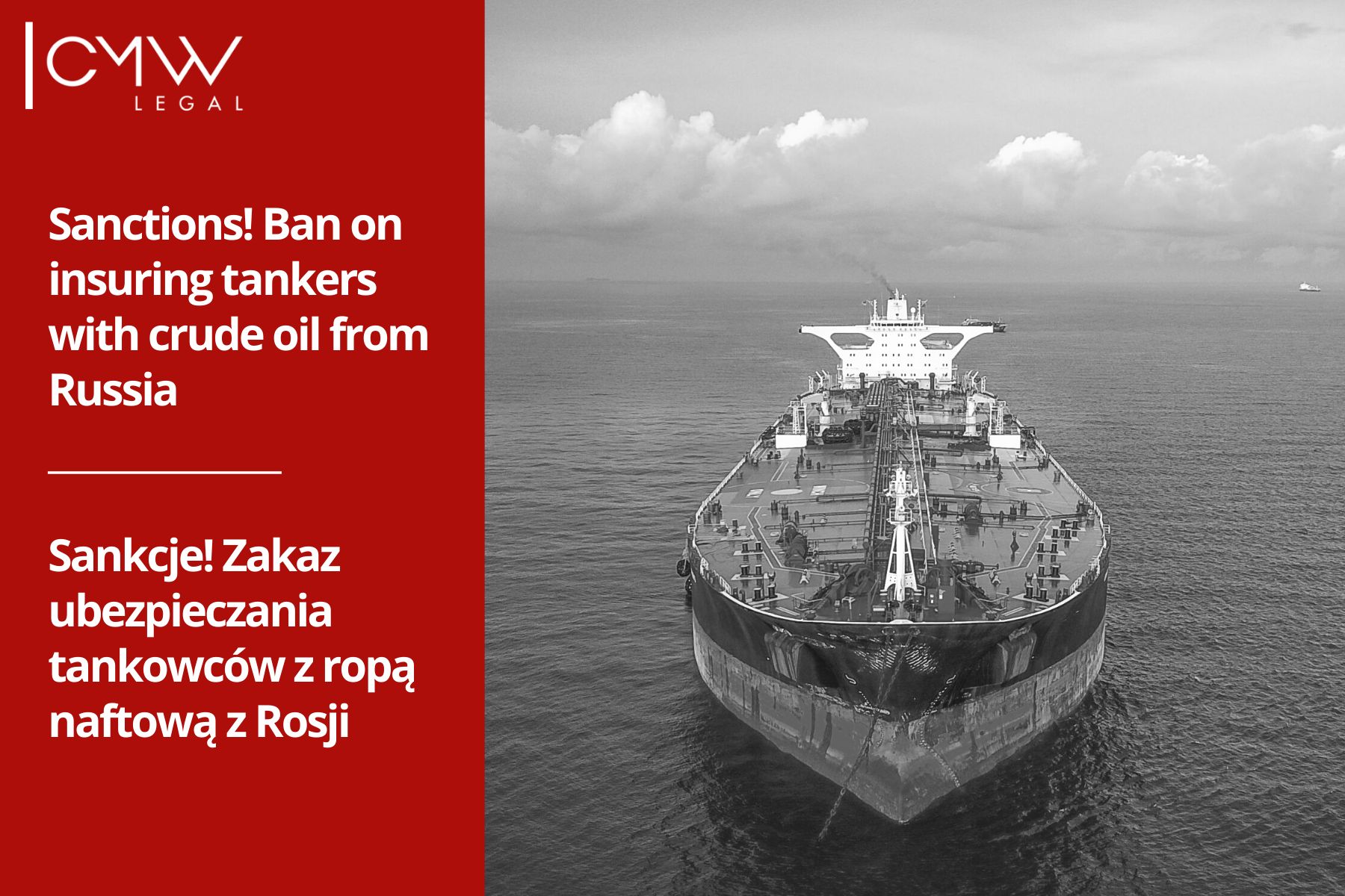  Sankcje! Zakaz ubezpieczania tankowców z ropą naftową z Rosji