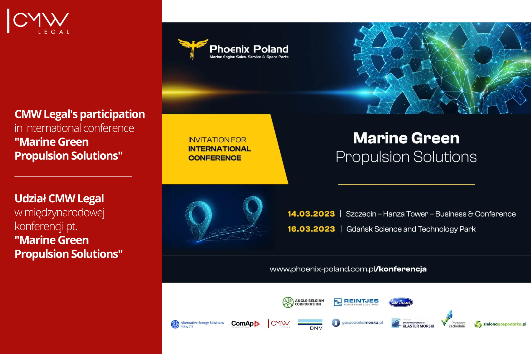  „Marine Green Propulsion Solutions” – międzynarodowa konferencja w Szczecinie i Gdańsku z udziałem CMW Legal.