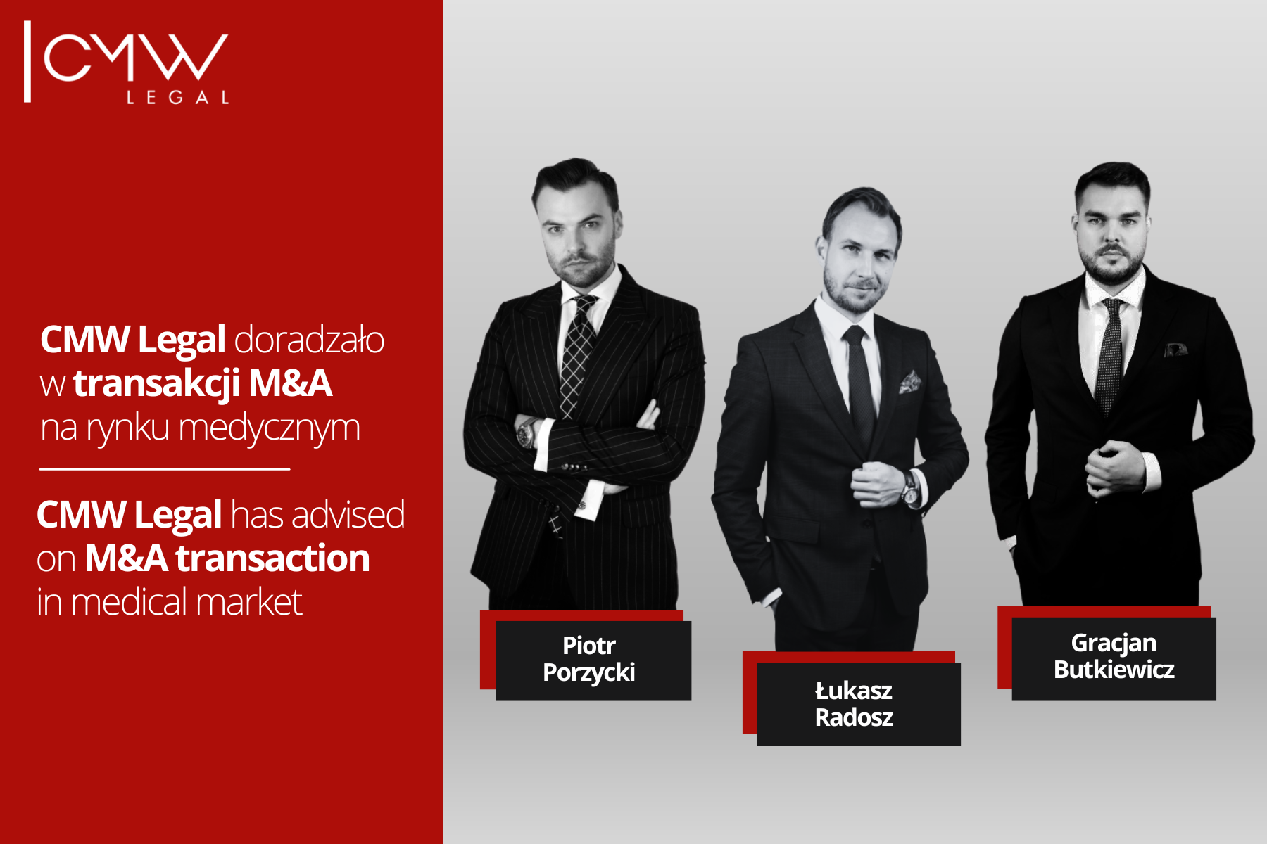  CMW Legal doradzało w transakcji M&A na rynku medycznym