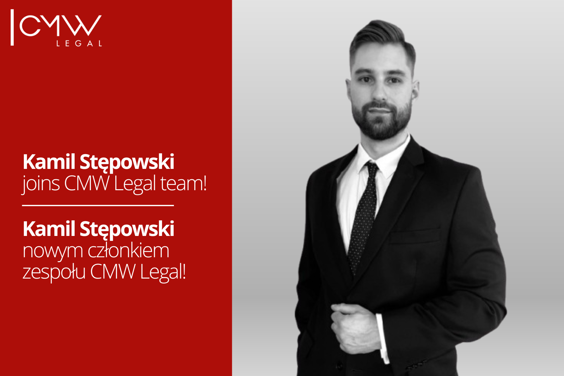  Kamil Stępowski joins CMW Legal team!